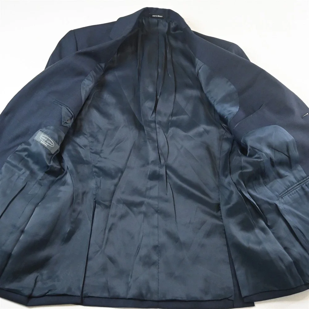 Pronto Uomo‎ 36R Blue 100% Wool Mens Blazer Suit Jacket Sport Coat